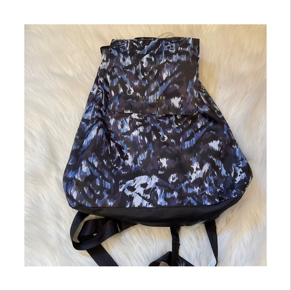 Ted Baker Nillana Urban Nylon Foldable Backpack - NWT - Medium Blue - Drawstring - Picture 1 of 13
